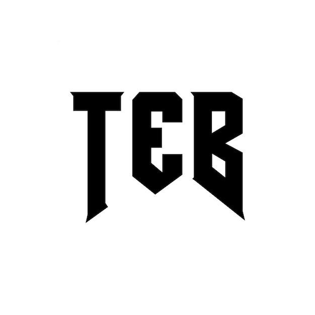 Le logo TEB est une combinaison de couleurs en noir et blanc, le logo TEB vectoriel, l'icône TEB, l'alphabet TEB et la typographie.