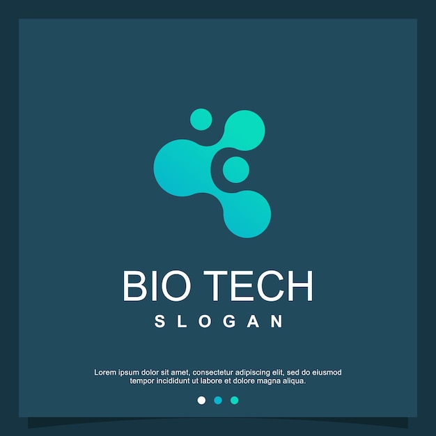 Vecteur logo de technologie bio avec style de cercle vecteur premium