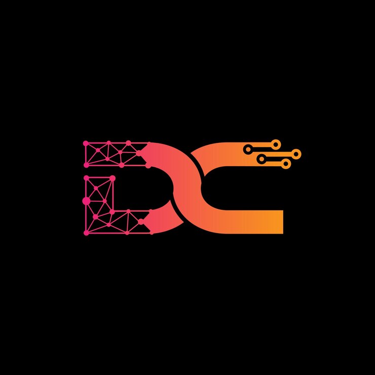 Vecteur le logo de la technologie dc est un modèle de logo de pointe de technologie dc.