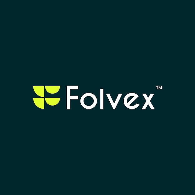 Vecteur le logo de la technologie financière ou d'affaires folvex est conçu avec la lettre f.