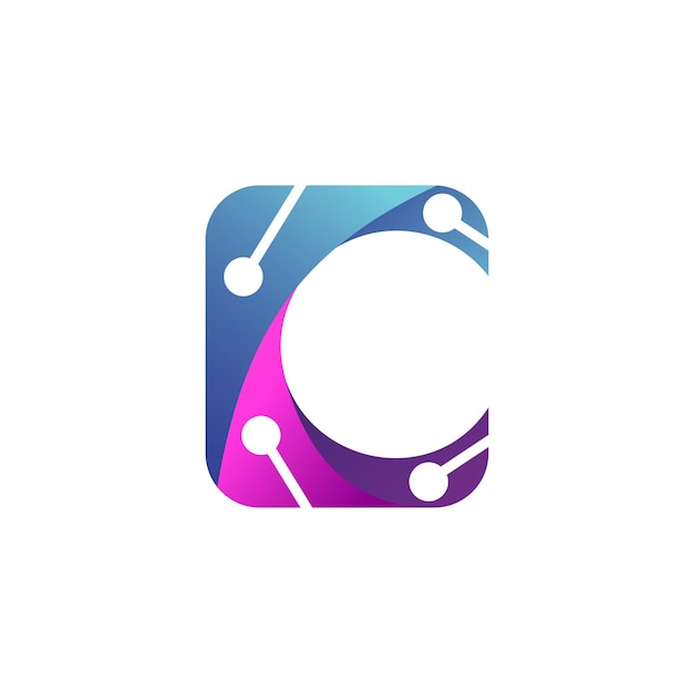 Vecteur logo de la technologie lettre c