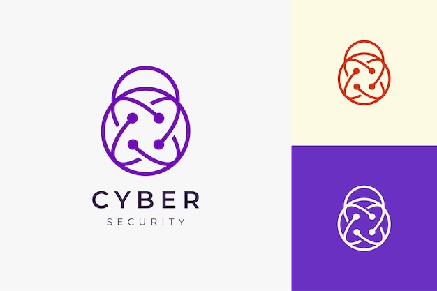 Vecteur logo de technologie de sécurité ou de protection en forme de cadenas propre et simple