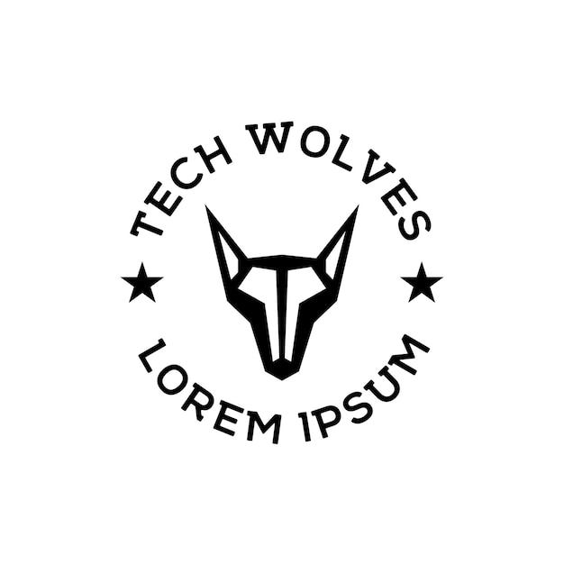 Vecteur le logo de la technologie wolf