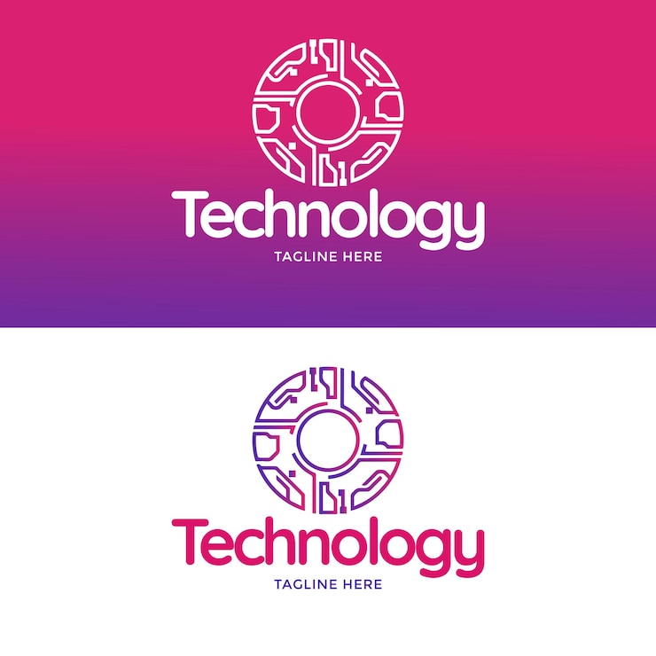 Vecteur logo technologique de style moderne et unique
