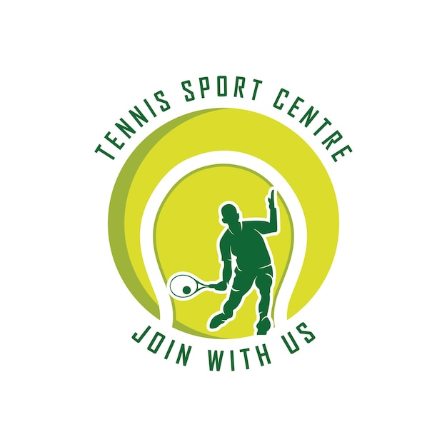 Logo De Tennis Avec Modèle De Raquette Et Slogan