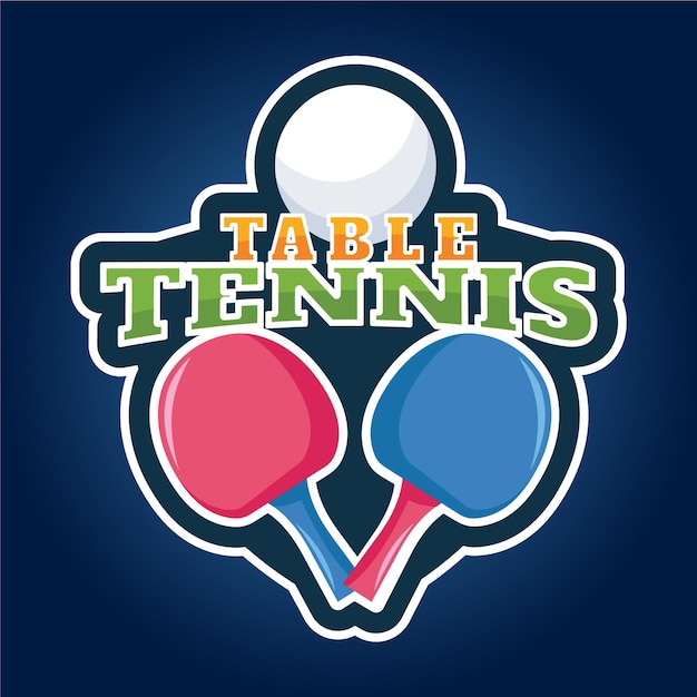 Vecteur logo de tennis de table détaillé