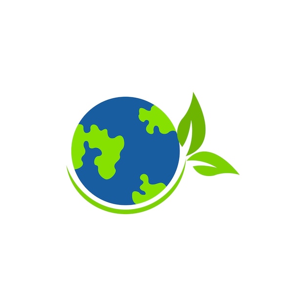 Logo De La Terre Verte Avec Une Feuille