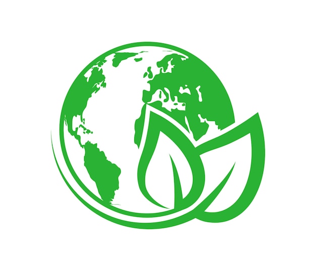 Logo de la terre verte Sauver la terre et l'écologie