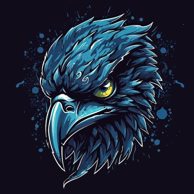 Un logo d'une tête d'aigle en colère conçu dans un style d'illustration esports