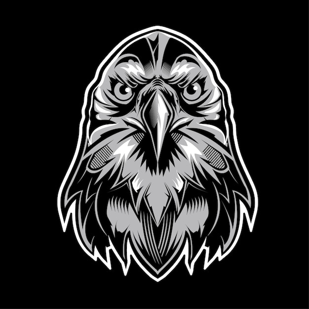 Logo tête d&#39;aigle sur fond noir