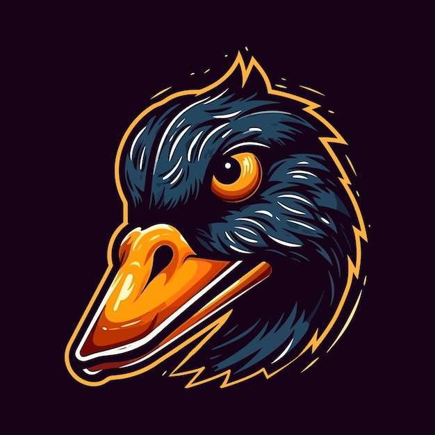 Un logo d'une tête de canard conçu dans le style d'illustration esports