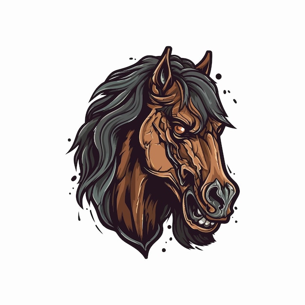 Un logo d'une tête de cheval conçu dans un style d'illustration esports