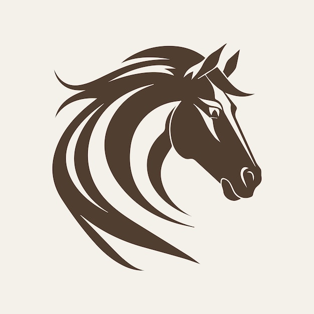 Vecteur logo tête de cheval avec fond isolé