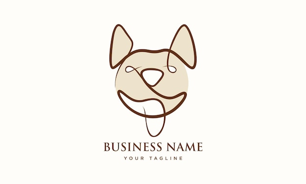 Vecteur logo tête de chien dessin au trait