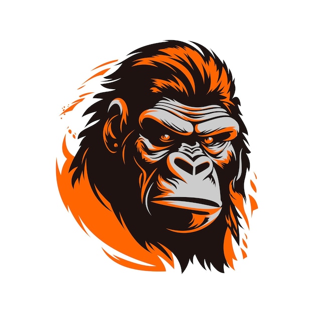 Vecteur logo de tête de gorille