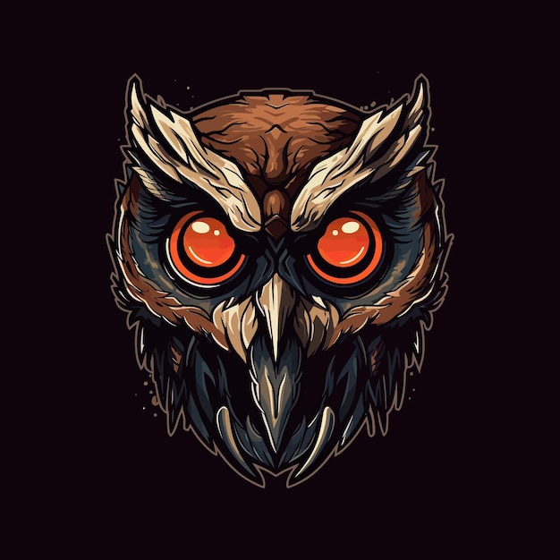 Un logo d'une tête de hibou conçu dans le style d'illustration d'esports