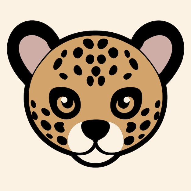 Vecteur un logo à tête de léopard le plus petit logo vectoriel plat sans détails photographiques réalistes