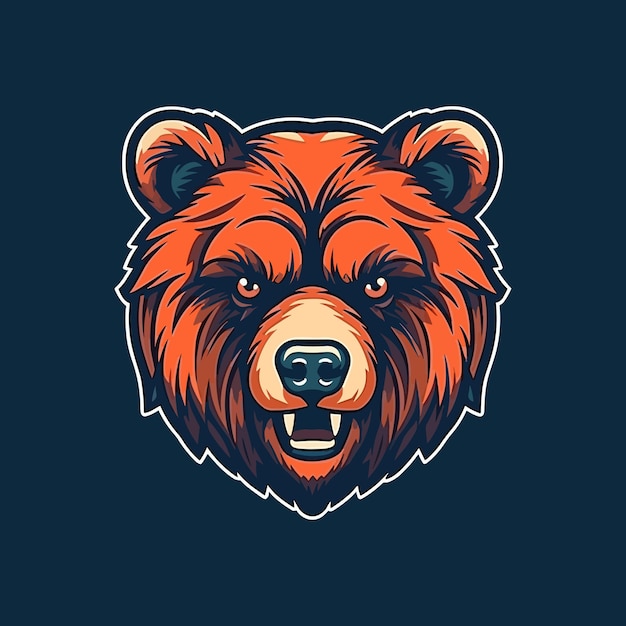 Un logo d'une tête d'ours conçu dans le style d'illustration esports