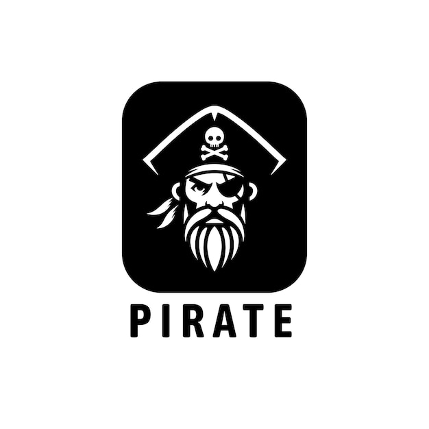 logo de la tête de pirate avec un crâne