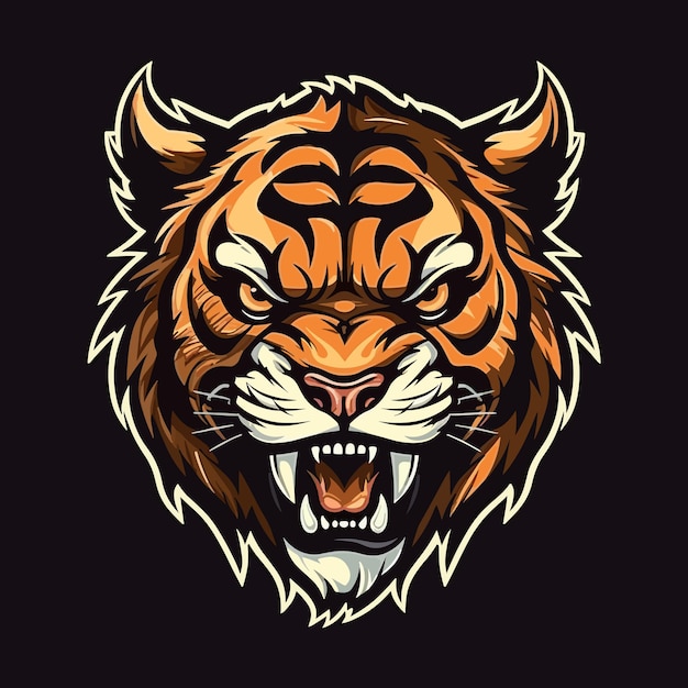 Un logo d'une tête de tigre conçu dans le style d'illustration esports