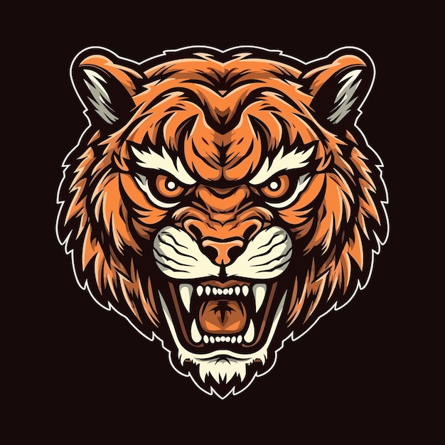 Un logo d'une tête de tigre conçu dans le style d'illustration esports