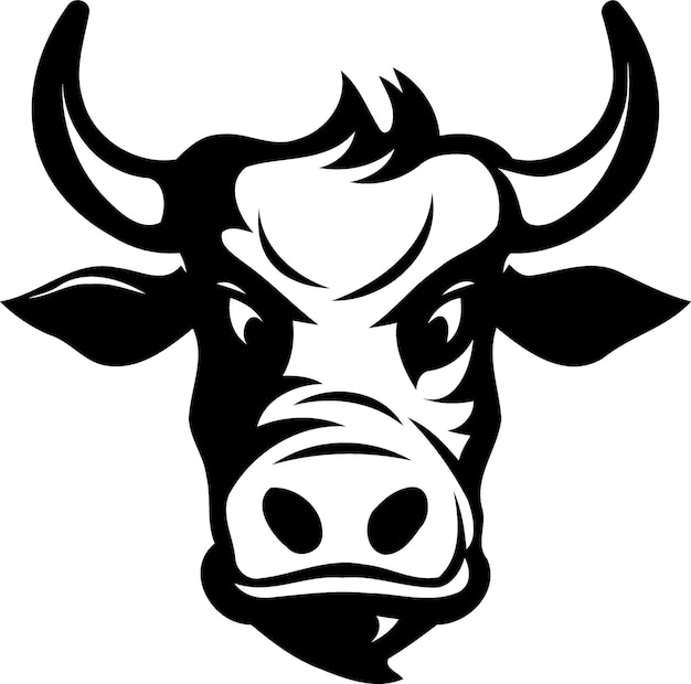 Logo tête de vache noir et blanc