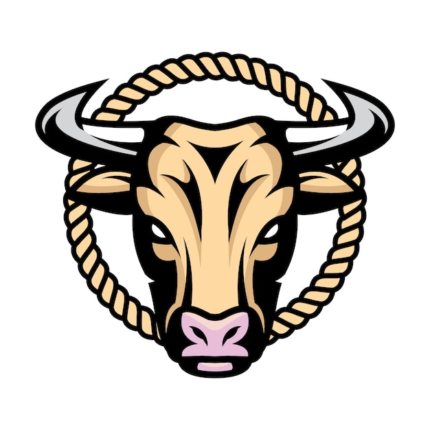 Vecteur logo de tête de vache