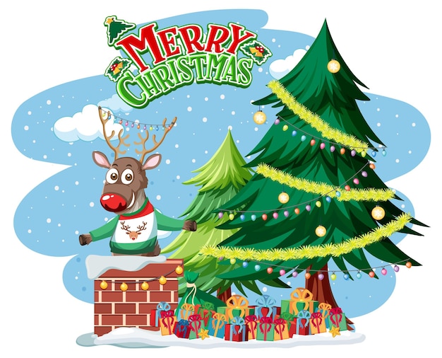 Logo De Texte Joyeux Noël Avec Noël Et Décorations