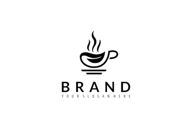 Logo de thé vert chaud sur la tasse