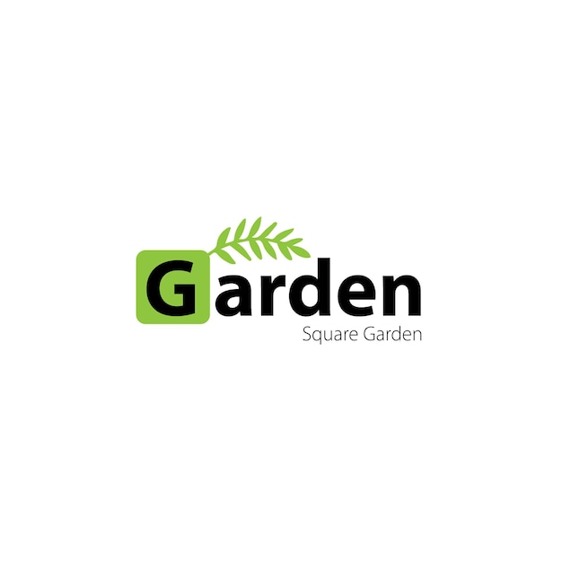 logo sur le thème du jardin carré ou jardin carré vectoriel