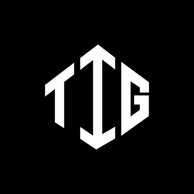 Le Logo Tig En Forme De Polygone Et De Cube Est Un Modèle De Logo Vectoriel Hexagonal En Couleurs Blanc Et Noir, Un Monogramme D'entreprise Et Un Logo Immobilier.