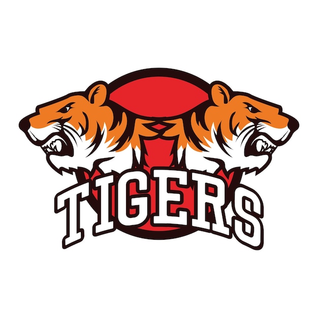 Vecteur un logo tigre avec le mot tigre dessus