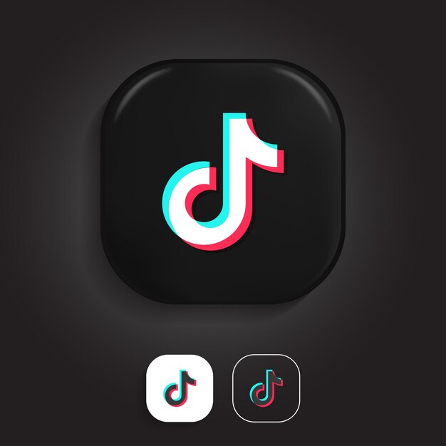 Logo Tiktok dans un style 3d moderne