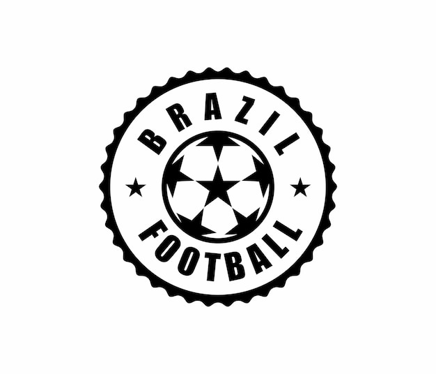 Logo De Timbre D'autocollant De Football Du Brésil