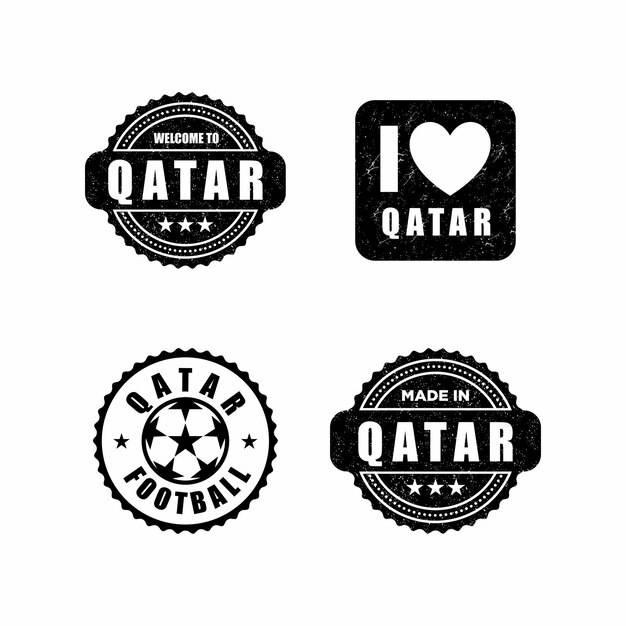 Logo De Timbre Autocollant Qatar