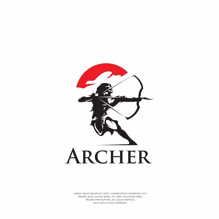 Vecteur logo de tir à l'arc moderne