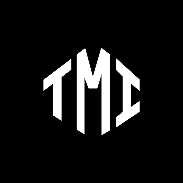 Le logo TMI en forme de lettre avec forme de polygone, polygon et cube, modèle de logo vectoriel hexagonal, couleurs blanches et noires, monogramme TMI, logo d'entreprise et immobilier.
