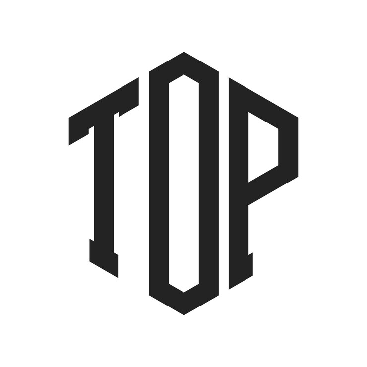 Vecteur le logo top design initial letter top monogram logo en utilisant la forme d'hexagone