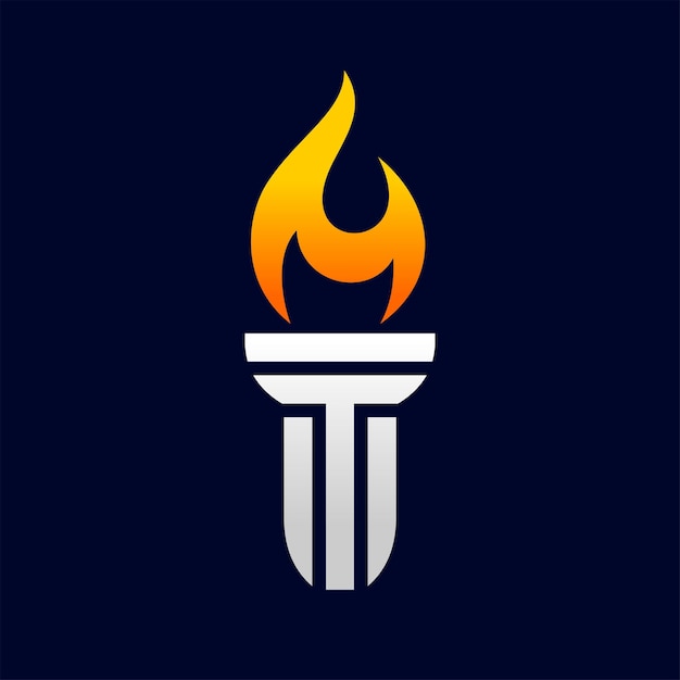 Logo De La Torche Avec Le Concept De La Lettre T