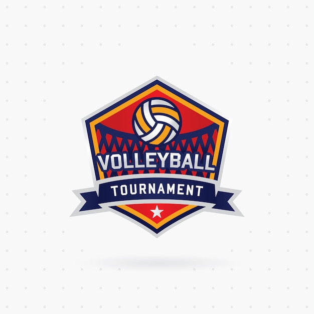 Logo De Tournoi Vector Volleyball Avec Ballon