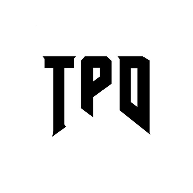 Le logo TPD est une combinaison de couleurs en noir et blanc, le logo TPD vectoriel, l'icône TPD, l'alphabet TPD et la typographie.