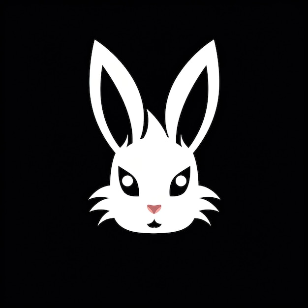 logo très simple d'un visage de personnage de lapin