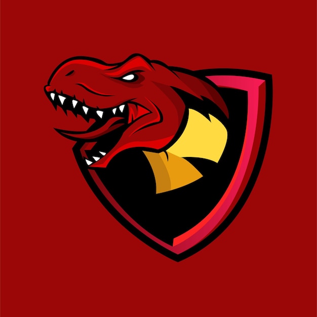 Vecteur logo trex mascot pour le vecteur d'illustration de l'équipe esport