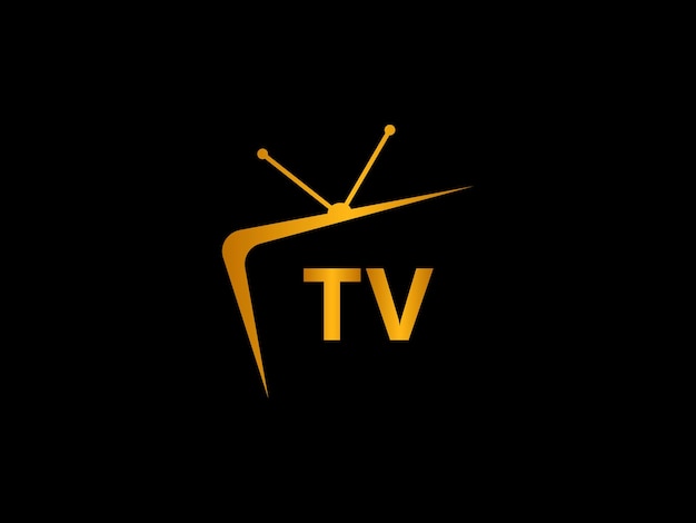 Un Logo Tv Avec Un Logo Tv Sur Fond Noir