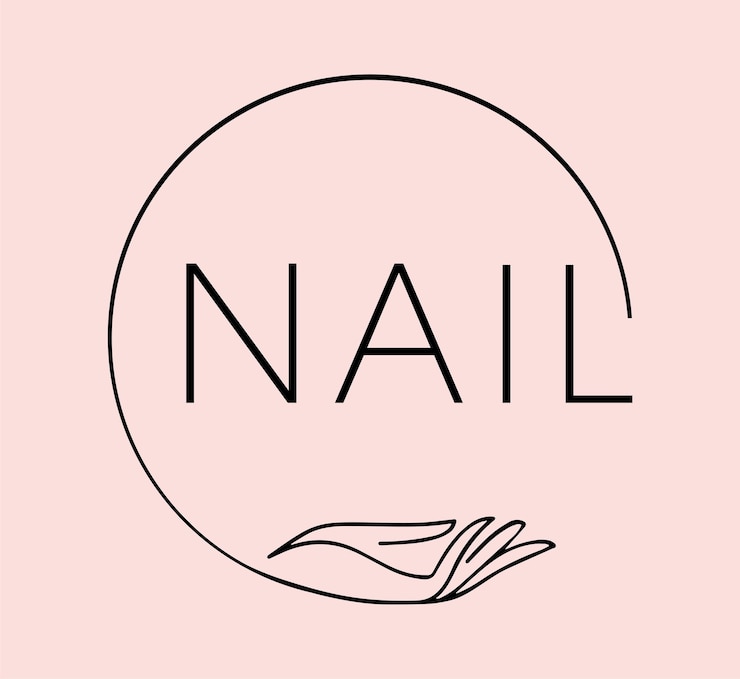 Vecteur logo de typographie de cercle de conception d'ongles