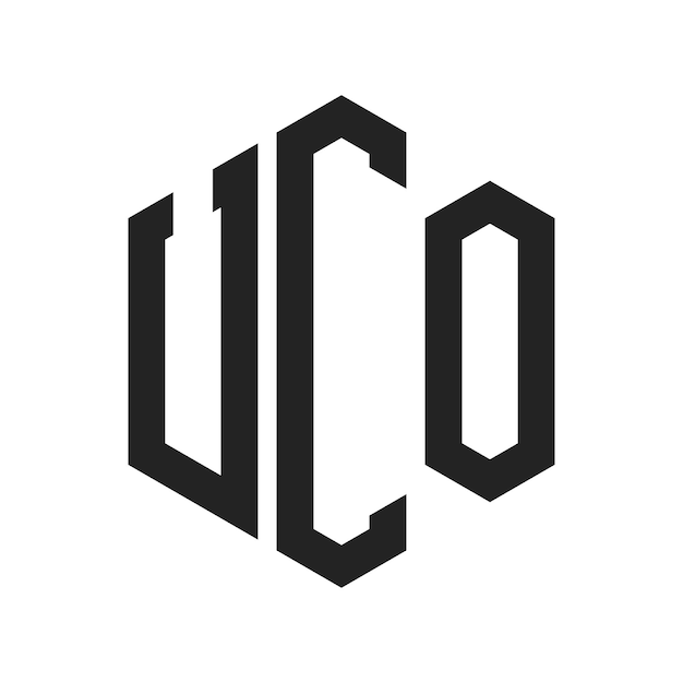 Le logo de l'UCO est constitué d'une lettre initiale, d'un monogramme et d'une forme hexagonale.