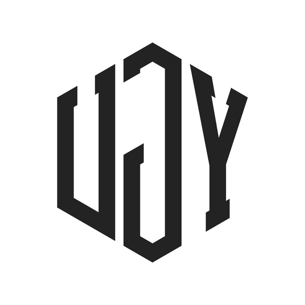Le logo UJY Design Initial Letter UJY Monogram Logo en utilisant la forme d'hexagone