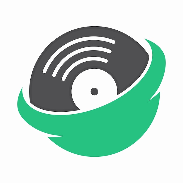 Logo de l'univers des disques vinyles vectoriels