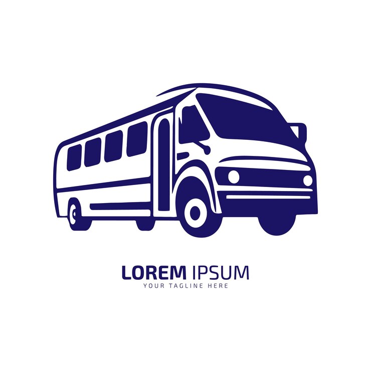 Vecteur un logo d'université ou d'autobus académique vectoriel design d'icône silhouette d'autobus pour enfants concept d'autobus