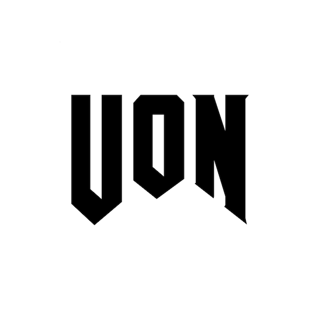 Le logo UON est une combinaison de couleurs en noir et blanc, le logo UON vectoriel, l'icône UON, l'alphabet UON et la typographie.
